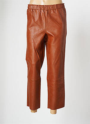 Pantalon 7/8 taille élastique taille normale marron SCHOOL RAG femme