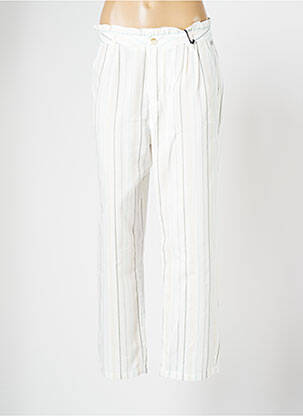 Pantalon droit tissage popeline taille normale blanc FREEMAN T.PORTER femme