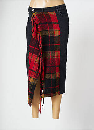 Jupe mi-longue taille normale rouge DESIGUAL femme