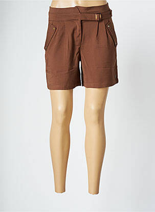 Short taille à pinces taille haute marron LOLA ESPELETA femme