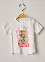 T-shirt coupe cintrée manches courtes blanc 3 POMMES fille