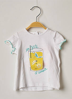 T-shirt coupe cintrée manches courtes blanc 3 POMMES fille