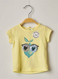 T-shirt coupe cintrée manches courtes jaune 3 POMMES fille