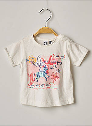 T-shirt coupe cintrée manches courtes blanc 3 POMMES fille