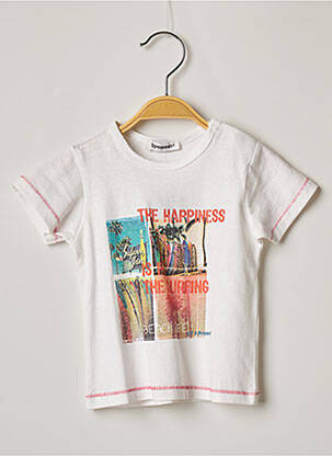 T-shirt stretch manches courtes blanc 3 POMMES garcon
