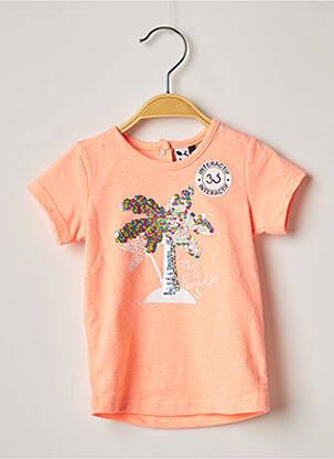 T-shirt coupe cintrée manches courtes orange 3 POMMES fille