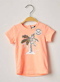 T-shirt coupe cintrée manches courtes orange 3 POMMES fille