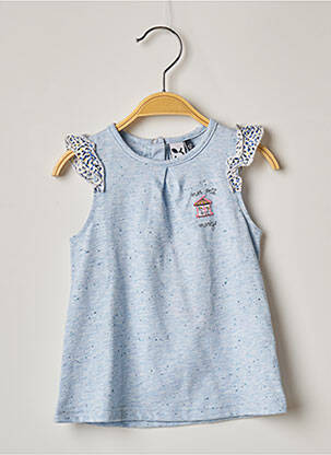 T-shirt stretch manches courtes bleu 3 POMMES fille