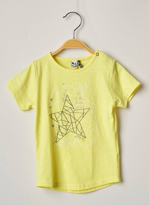 T-shirt jaune 3 POMMES pour fille