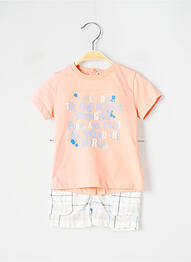 Ensemble short sérigraphie orange 3 POMMES garcon