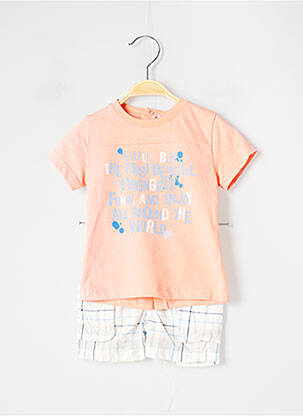 Ensemble short sérigraphie orange 3 POMMES garcon
