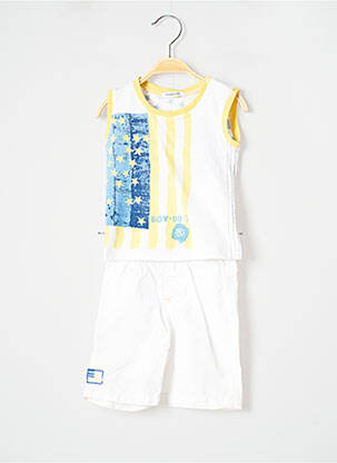 Ensemble short sérigraphie blanc 3 POMMES garcon