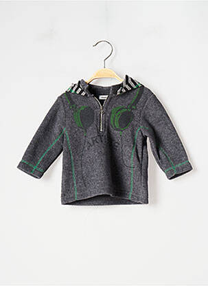 Sweat-shirt à capuche coupe droite manches longues gris 3 POMMES garçon
