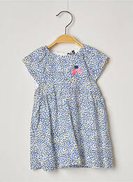 Robe mi-longue doublure manches courtes bleu 3 POMMES fille