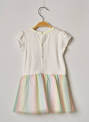 Robe mi-longue manches courtes manches courtes blanc 3 POMMES fille
