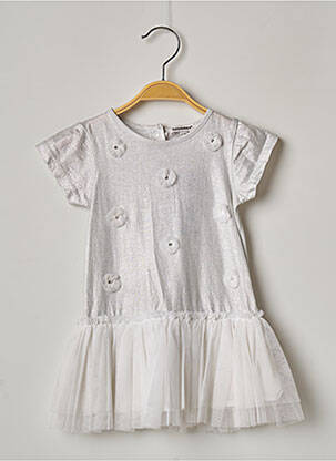 Robe mi-longue manches courtes manches courtes gris 3 POMMES fille
