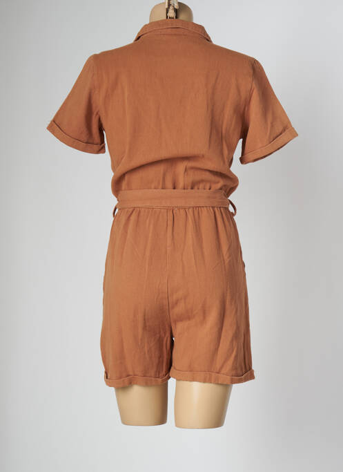 Combishort marron PEACE N'LOVE pour femme