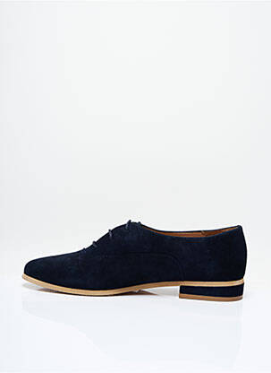 Derbies nubuck talon plat jusqu'à 3cm bleu LIMANYAA femme