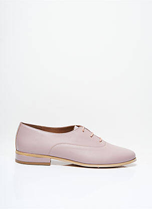 Derbies tissage satiné talon plat jusqu'à 3cm rose LIMANYAA femme
