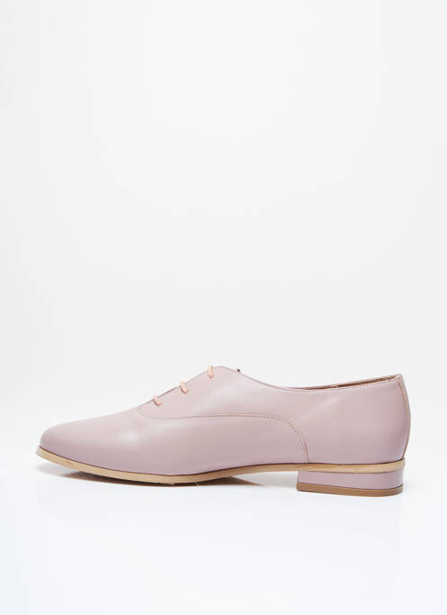 Derbies tissage satiné talon plat jusqu'à 3cm rose LIMANYAA femme