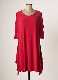 Robe mi-longue manches 3/4 manches 3/4 rouge GENIUS femme