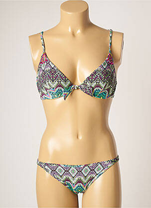 Maillot de bain 2 pièces stretch vert GENIUS femme