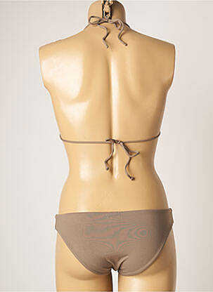 Maillot de bain 2 pièces stretch haut soutien-gorge avec mousse de rembourrage amovible marron GENIUS femme