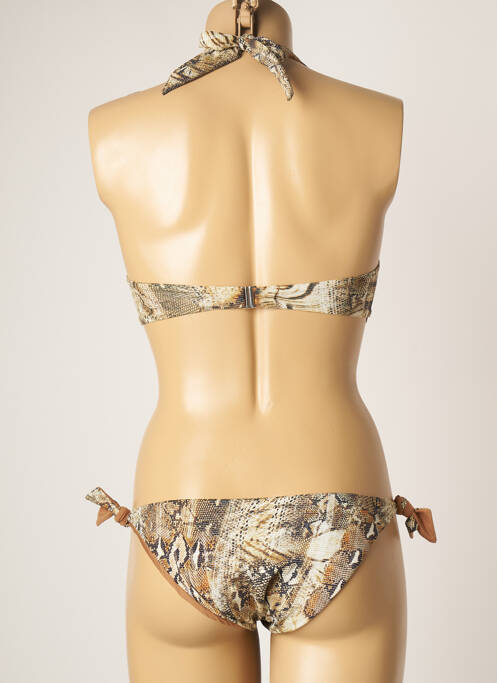 Maillot de bain 2 pièces marron GENIUS pour femme