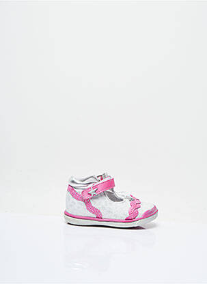 Sandales/nu pieds tissage métallisé talon compensé rose BABYBOTTE fille