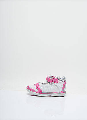 Sandales/nu pieds tissage métallisé talon compensé rose BABYBOTTE fille