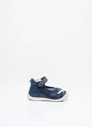 Ballerines tissage satiné talon compensé bleu BABYBOTTE fille