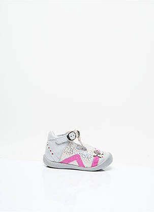 Sandales/nu pieds tissage métallisé talon compensé gris BABYBOTTE fille