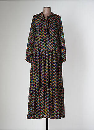 Robe longue manches longues manches longues noir PURPLE QUEEN femme