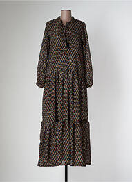 Robe longue manches longues manches longues noir PURPLE QUEEN femme