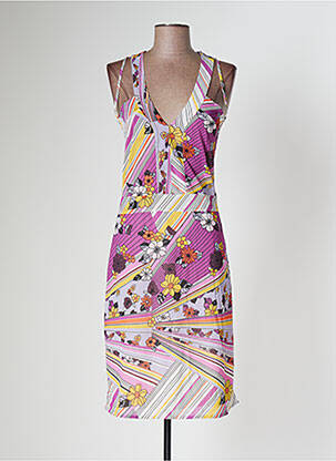 Robe mi-longue imprimé fantaisie sans manche violet KOOKAI femme