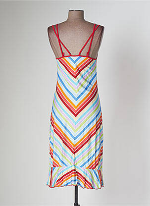 Robe mi-longue coupe fluide fines bretelles bleu KOOKAI femme