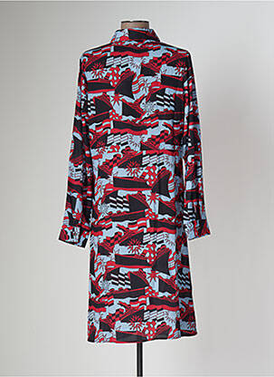 Robe mi-longue coupe fluide manches longues bleu SOVOGUE femme