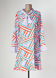 Robe mi-longue coupe fluide manches longues violet SOVOGUE femme