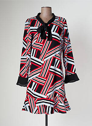 Robe mi-longue coupe fluide manches longues noir SOVOGUE femme