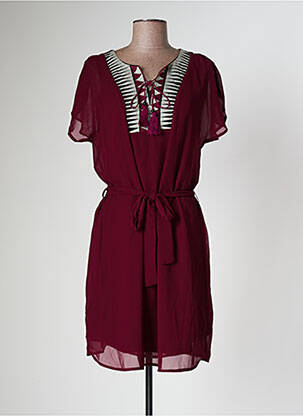 Robe courte manches courtes manches courtes rouge MOKA'S femme