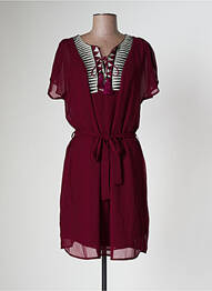 Robe courte manches courtes manches courtes rouge MOKA'S femme