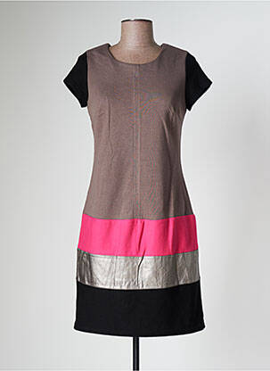 Robe courte manches courtes manches courtes gris MISS CAPTAIN femme
