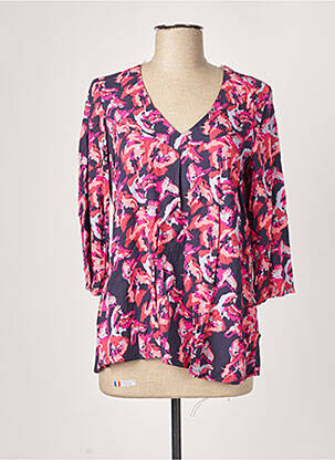 Blouse tissage popeline manches 3/4 bleu LA FIANCEE DU MEKONG femme