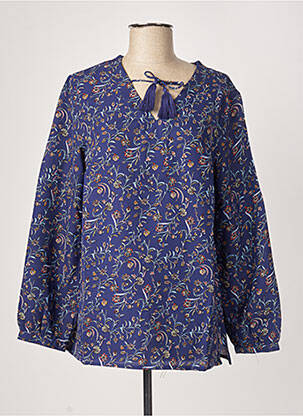 Blouse imprimé fantaisie manches longues bleu DAMART femme