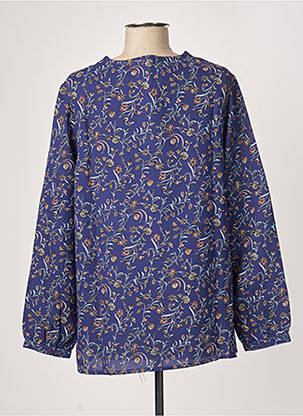 Blouse imprimé fantaisie manches longues bleu DAMART femme