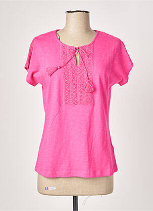 Top tissage jersey manches courtes rose DAMART femme