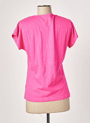 Top tissage jersey manches courtes rose DAMART femme
