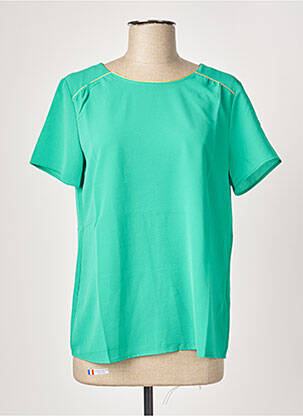 Top tissage crêpe manches courtes vert DAMART femme