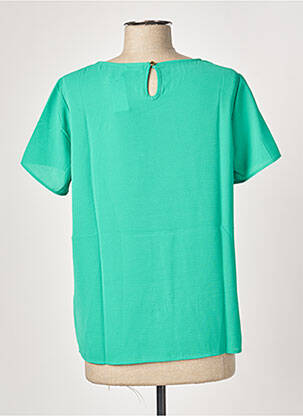 Top tissage crêpe manches courtes vert DAMART femme