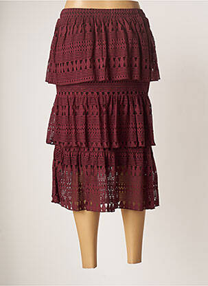 Jupe mi-longue coupe évasée rouge SPARKZ femme